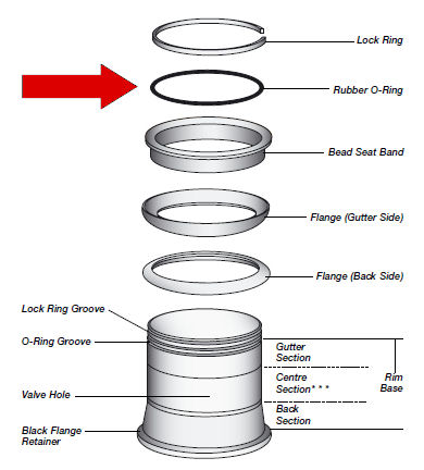 Five piece rim assembly